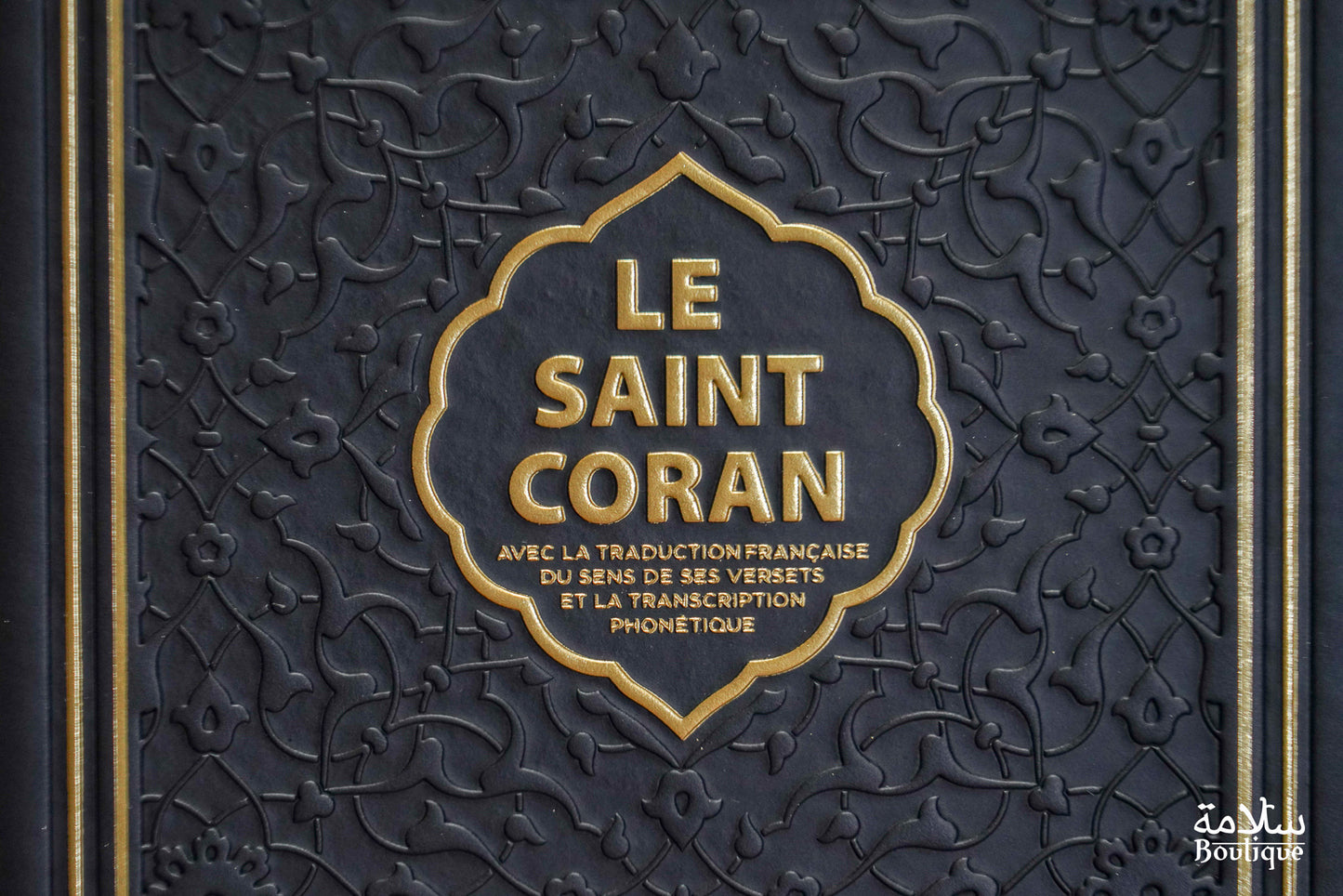CORAN NOIR ORNEMENT EN RELIEF - S