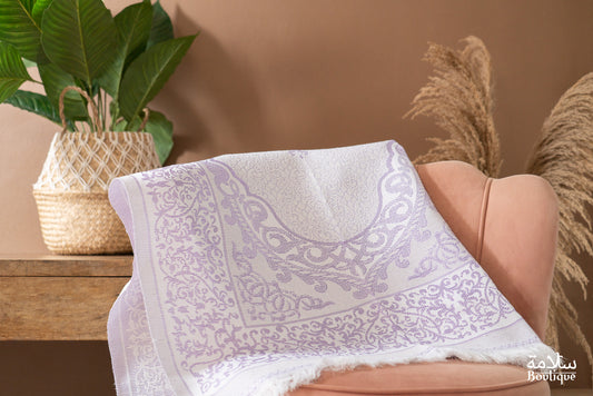 TAPIS DE PRIERE BLANC MAUVE