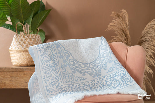 TAPIS DE PRIERE BLANC BLEU