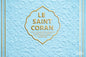 CORAN BLEU MARINE ORNEMENT EN RELIEF