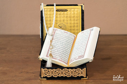 PETIT COFFRET CORAN ET CHAPELET NOIR