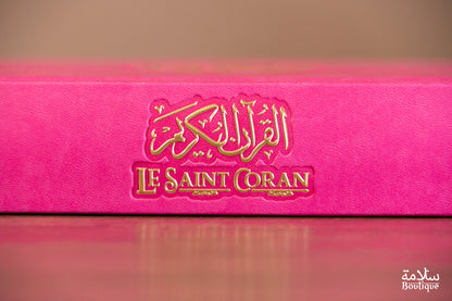 CORAN ROSE FUCHSIA ORNEMENT CREUX EN BORDURE - M