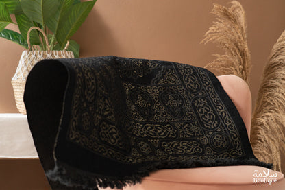 TAPIS DE PRIERE NOIR OR